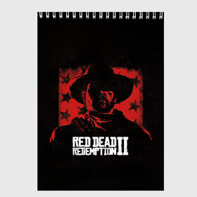 Скетчбук с принтом Red Dead Redemption в Екатеринбурге, 100% бумага
 | 48 листов, плотность листов — 100 г/м2, плотность картонной обложки — 250 г/м2. Листы скреплены сверху удобной пружинной спиралью | dead | gamer | john | marston | rdr | red | redemption | rockstar | shooter | western | вестерн | джон | марстон | шутер