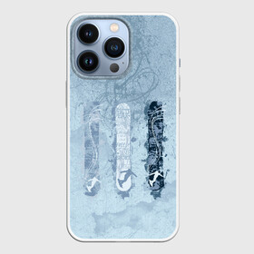 Чехол для iPhone 13 Pro с принтом три сноуборда в Екатеринбурге,  |  | горы | зима | природа | снег | сноуборд | спорт
