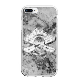 Чехол для iPhone 7Plus/8 Plus матовый с принтом tie-dye snowboarding в Екатеринбурге, Силикон | Область печати: задняя сторона чехла, без боковых панелей | горы | зима | природа | снег | сноуборд | спорт