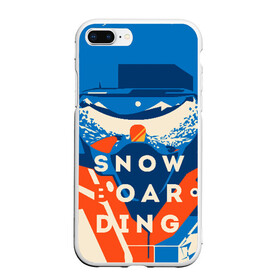 Чехол для iPhone 7Plus/8 Plus матовый с принтом SNOW BOAR DING в Екатеринбурге, Силикон | Область печати: задняя сторона чехла, без боковых панелей | горы | зима | природа | снег | сноуборд | спорт