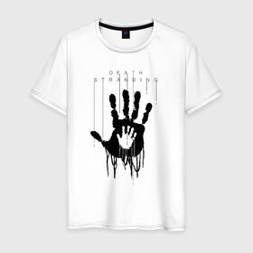 Мужская футболка хлопок с принтом DEATH STRANDING в Екатеринбурге, 100% хлопок | прямой крой, круглый вырез горловины, длина до линии бедер, слегка спущенное плечо. | death stranding | kojima | kojima productions | кодзима | мадс микельсон | норман ридус