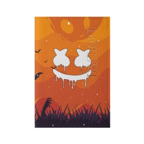 Обложка для паспорта матовая кожа с принтом MARSHMELLO HALLOWEEN в Екатеринбурге, натуральная матовая кожа | размер 19,3 х 13,7 см; прозрачные пластиковые крепления | america | dj | halloween | marshmello | marshmello halloween | usa | америка | маршмелло | маршмелло хеллоуин | хеллоуин | хэллоуин