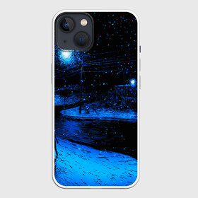 Чехол для iPhone 13 с принтом ЗИМНЯЯ НОЧЬ в Екатеринбурге,  |  | star | stars | texture | вечер | вечерние иллюстрации | звезда | звезды | ночной пейзаж | ночные | ночь | природа | прогулки | текстуры