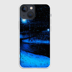 Чехол для iPhone 13 mini с принтом ЗИМНЯЯ НОЧЬ в Екатеринбурге,  |  | star | stars | texture | вечер | вечерние иллюстрации | звезда | звезды | ночной пейзаж | ночные | ночь | природа | прогулки | текстуры
