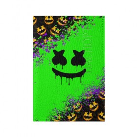 Обложка для паспорта матовая кожа с принтом MARSHMELLO HALLOWEEN в Екатеринбурге, натуральная матовая кожа | размер 19,3 х 13,7 см; прозрачные пластиковые крепления | america | dj | halloween | marshmello | marshmello halloween | usa | америка | маршмелло | маршмелло хеллоуин | хеллоуин | хэллоуин