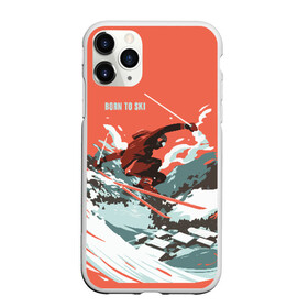 Чехол для iPhone 11 Pro матовый с принтом BORN TO SKI в Екатеринбурге, Силикон |  | горы | зима | лыжи | природа | снег | спорт