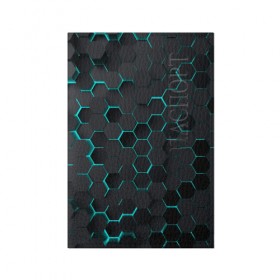 Обложка для паспорта матовая кожа с принтом 3D соты BLUE в Екатеринбурге, натуральная матовая кожа | размер 19,3 х 13,7 см; прозрачные пластиковые крепления | 3d | 3d соты | 3д | texture | абстракция | соты | текстура | яркая