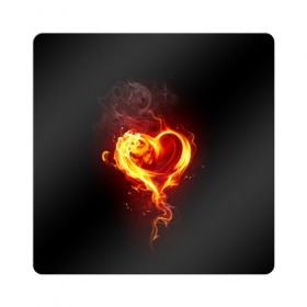 Магнит виниловый Квадрат с принтом Огненное сердце в Екатеринбурге, полимерный материал с магнитным слоем | размер 9*9 см, закругленные углы | Тематика изображения на принте: 14 февраля | heart | в подарок | горящее | день святого валентина | для влюбленных | для подарка | огненный | огонь | сердце