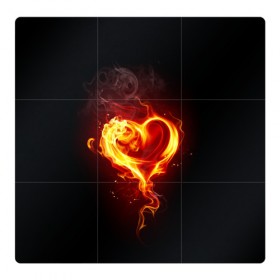 Магнитный плакат 3Х3 с принтом Огненное сердце в Екатеринбурге, Полимерный материал с магнитным слоем | 9 деталей размером 9*9 см | Тематика изображения на принте: 14 февраля | heart | в подарок | горящее | день святого валентина | для влюбленных | для подарка | огненный | огонь | сердце