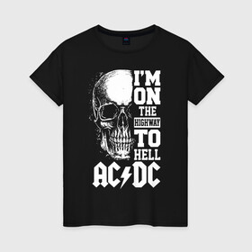 Женская футболка хлопок с принтом AC/DC в Екатеринбурге, 100% хлопок | прямой крой, круглый вырез горловины, длина до линии бедер, слегка спущенное плечо | ac dc | acdc | acdc ас дс | австралийская | ангус янг | асдс | блюз | группа | крис слэйд | метал | молния | музыка | певцы | рок | рок н ролл | стиви янг | хард | хардрок | эксл роуз