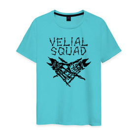 Мужская футболка хлопок с принтом VELIAL SQUAD в Екатеринбурге, 100% хлопок | прямой крой, круглый вырез горловины, длина до линии бедер, слегка спущенное плечо. | Тематика изображения на принте: velial squad | велиал сквад