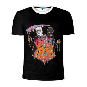 Мужская футболка 3D спортивная с принтом Velial Squad в Екатеринбурге, 100% полиэстер с улучшенными характеристиками | приталенный силуэт, круглая горловина, широкие плечи, сужается к линии бедра | horror | music | rap | redvelsqd | rock | музыка | рок | рэп | хоррор