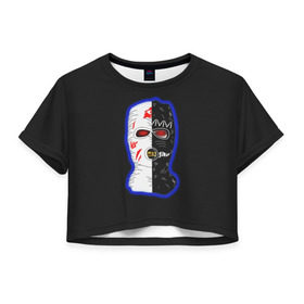Женская футболка Cropp-top с принтом Velial Squad в Екатеринбурге, 100% полиэстер | круглая горловина, длина футболки до линии талии, рукава с отворотами | horror | music | rap | redvelsqd | rock | музыка | рок | рэп | хоррор