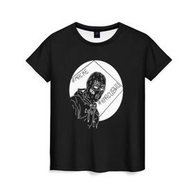 Женская футболка 3D с принтом Velial Squad в Екатеринбурге, 100% полиэфир ( синтетическое хлопкоподобное полотно) | прямой крой, круглый вырез горловины, длина до линии бедер | Тематика изображения на принте: horror | music | rap | redvelsqd | rock | музыка | рок | рэп | хоррор