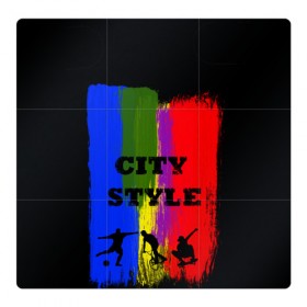 Магнитный плакат 3Х3 с принтом City style в Екатеринбурге, Полимерный материал с магнитным слоем | 9 деталей размером 9*9 см | city | style | велик | велосипед | велосипедист | графити | граффити | краска | краски. мазки краски | мазки | скуйтборд | спорт | футбол | цветное