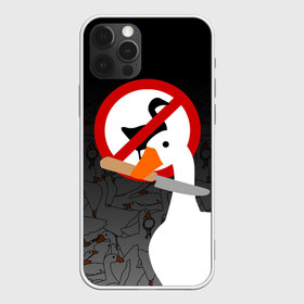 Чехол для iPhone 12 Pro Max с принтом Untitled Goose Game в Екатеринбурге, Силикон |  | Тематика изображения на принте: goose | goose game | honk | untitled goose game | гусь | гусь игра | злой гусь | игра про гуся | кря | отвратительный гусь