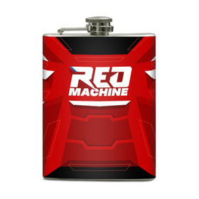 Фляга с принтом Red Machine в Екатеринбурге, металлический корпус | емкость 0,22 л, размер 125 х 94 мм. Виниловая наклейка запечатывается полностью | hockey | red | russia | team | красная | машина | россия | сборная | хоккей