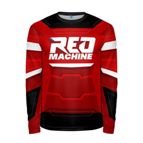 Мужской лонгслив 3D с принтом Red Machine в Екатеринбурге, 100% полиэстер | длинные рукава, круглый вырез горловины, полуприлегающий силуэт | hockey | red | russia | team | красная | машина | россия | сборная | хоккей
