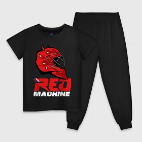 Детская пижама хлопок с принтом Red Machine в Екатеринбурге, 100% хлопок |  брюки и футболка прямого кроя, без карманов, на брюках мягкая резинка на поясе и по низу штанин
 | Тематика изображения на принте: hockey | red | russia | team | красная | машина | россия | сборная | хоккей