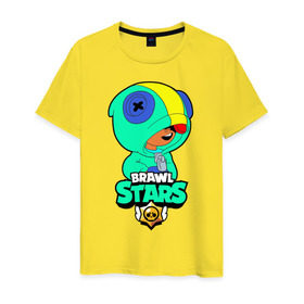 Мужская футболка хлопок с принтом Brawl Stars LEON в Екатеринбурге, 100% хлопок | прямой крой, круглый вырез горловины, длина до линии бедер, слегка спущенное плечо. | brawl | brawl stars | crow | leon | stars | бравл | бравл старс | браво старс | игра | компьютерная | кров | леон | онлайн | старс
