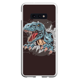 Чехол для Samsung S10E с принтом T-Rex в Екатеринбурге, Силикон | Область печати: задняя сторона чехла, без боковых панелей | art | dino | dinos | dinosaur | raptor | style | trex | velociraptor | арт | динозавр | мир юрского периода | ти рекс | ящер