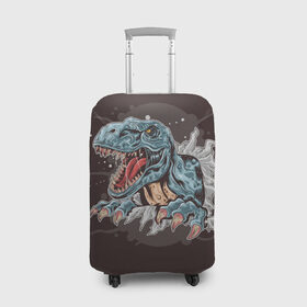 Чехол для чемодана 3D с принтом T-Rex в Екатеринбурге, 86% полиэфир, 14% спандекс | двустороннее нанесение принта, прорези для ручек и колес | art | dino | dinos | dinosaur | raptor | style | trex | velociraptor | арт | динозавр | мир юрского периода | ти рекс | ящер