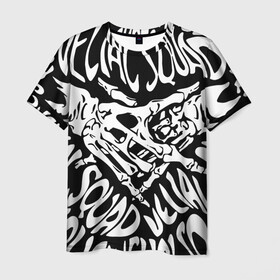Мужская футболка 3D с принтом VELIAL SQUAD в Екатеринбурге, 100% полиэфир | прямой крой, круглый вырез горловины, длина до линии бедер | velial squad | музыка | отряд велиала | рэп | хорроркор | чёрный и белый