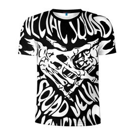 Мужская футболка 3D спортивная с принтом VELIAL SQUAD в Екатеринбурге, 100% полиэстер с улучшенными характеристиками | приталенный силуэт, круглая горловина, широкие плечи, сужается к линии бедра | Тематика изображения на принте: velial squad | музыка | отряд велиала | рэп | хорроркор | чёрный и белый