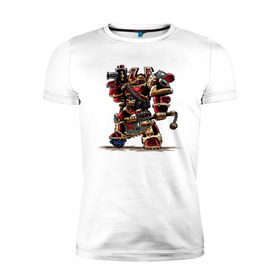 Мужская футболка премиум с принтом Warhammer 40 000 Сhaos в Екатеринбурге, 92% хлопок, 8% лайкра | приталенный силуэт, круглый вырез ворота, длина до линии бедра, короткий рукав | warhammer 40 000 сhaos