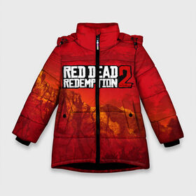 Зимняя куртка для девочек 3D с принтом RED DEAD REDEMPTION 2 в Екатеринбурге, ткань верха — 100% полиэстер; подклад — 100% полиэстер, утеплитель — 100% полиэстер. | длина ниже бедра, удлиненная спинка, воротник стойка и отстегивающийся капюшон. Есть боковые карманы с листочкой на кнопках, утяжки по низу изделия и внутренний карман на молнии. 

Предусмотрены светоотражающий принт на спинке, радужный светоотражающий элемент на пуллере молнии и на резинке для утяжки. | arthur morgan | cowboy | online | red dead online | red dead redemption 2 | rockstar games | wild west | артур морган | бандит | вестерн | винтовка | дикий запад | ковбой | рокстар