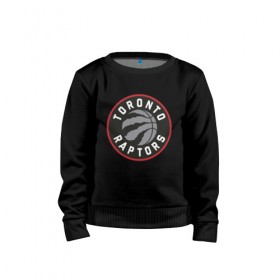 Детский свитшот хлопок с принтом Toronto Raptors Logo в Екатеринбурге, 100% хлопок | круглый вырез горловины, эластичные манжеты, пояс и воротник | nba | raptors | toronto | toronto raptors | баскетбол | нба | рапторс | рэпторс | спорт | торонто | торонто рапторс | торонто рэпторс