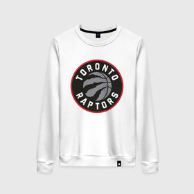 Женский свитшот хлопок с принтом Toronto Raptors Logo в Екатеринбурге, 100% хлопок | прямой крой, круглый вырез, на манжетах и по низу широкая трикотажная резинка  | nba | raptors | toronto | toronto raptors | баскетбол | нба | рапторс | рэпторс | спорт | торонто | торонто рапторс | торонто рэпторс