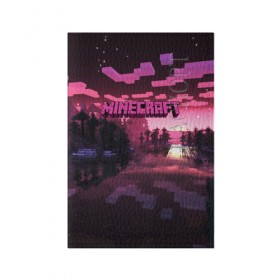 Обложка для паспорта матовая кожа с принтом MINECRAFT в Екатеринбурге, натуральная матовая кожа | размер 19,3 х 13,7 см; прозрачные пластиковые крепления | Тематика изображения на принте: craft | creeper | dungeon | dungeons | earth | game | logo | mine | minecraft | mobile | online | дунгеонс | земля | зомби | игра | крипер | лого | майкрафт | майнкрафт | мобайл | онлайн | подземелье | подземелья