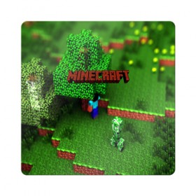 Магнит виниловый Квадрат с принтом MINECRAFT в Екатеринбурге, полимерный материал с магнитным слоем | размер 9*9 см, закругленные углы | 