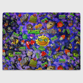 Плед 3D с принтом Plants vs Zombies в Екатеринбурге, 100% полиэстер | закругленные углы, все края обработаны. Ткань не мнется и не растягивается | plant | zombies | зомби | растения | растения против зомби