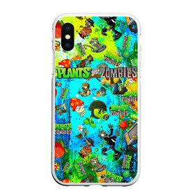 Чехол для iPhone XS Max матовый с принтом Plants vs Zombies в Екатеринбурге, Силикон | Область печати: задняя сторона чехла, без боковых панелей | plant | zombies | зомби | растения | растения против зомби