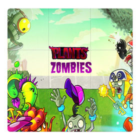 Магнитный плакат 3Х3 с принтом PLANTS VS ZOMBIES в Екатеринбурге, Полимерный материал с магнитным слоем | 9 деталей размером 9*9 см | garden warfare | pl | plants | plants vs. zombies | plants vs. zombies: garden warfare | popcap | zombies | кактус | картошка | подсолнух | растения против зомби | сад