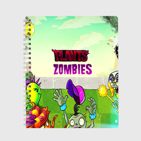 Тетрадь с принтом PLANTS VS ZOMBIES в Екатеринбурге, 100% бумага | 48 листов, плотность листов — 60 г/м2, плотность картонной обложки — 250 г/м2. Листы скреплены сбоку удобной пружинной спиралью. Уголки страниц и обложки скругленные. Цвет линий — светло-серый
 | garden warfare | pl | plants | plants vs. zombies | plants vs. zombies: garden warfare | popcap | zombies | кактус | картошка | подсолнух | растения против зомби | сад