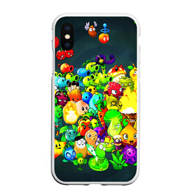 Чехол для iPhone XS Max матовый с принтом Plants vs Zombies в Екатеринбурге, Силикон | Область печати: задняя сторона чехла, без боковых панелей | garden warfare | pl | plants | plants vs. zombies | plants vs. zombies: garden warfare | popcap | zombies | кактус | картошка | подсолнух | растения против зомби | сад