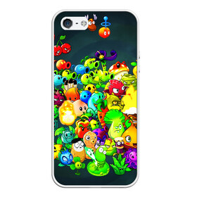 Чехол для iPhone 5/5S матовый с принтом Plants vs Zombies в Екатеринбурге, Силикон | Область печати: задняя сторона чехла, без боковых панелей | garden warfare | pl | plants | plants vs. zombies | plants vs. zombies: garden warfare | popcap | zombies | кактус | картошка | подсолнух | растения против зомби | сад