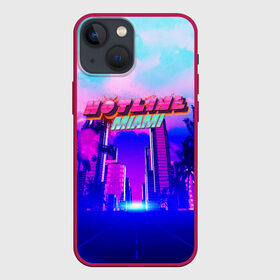 Чехол для iPhone 13 mini с принтом HOTLINE MIAMI в Екатеринбурге,  |  | abstraction games | dennaton games | devolver digital | game | hotline miami | hotline miami 2: wrong number | retrowave | synthwave | мотель | мотель майами