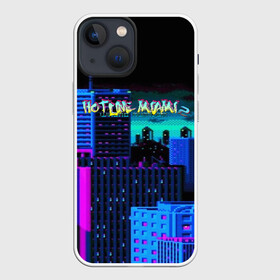 Чехол для iPhone 13 mini с принтом HOTLINE MIAMI 2 в Екатеринбурге,  |  | abstraction games | dennaton games | devolver digital | game | hotline miami | hotline miami 2: wrong number | retrowave | synthwave | мотель | мотель майами