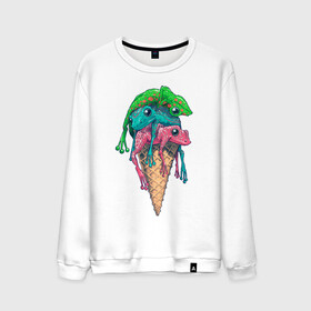 Мужской свитшот хлопок с принтом IceCream в Екатеринбурге, 100% хлопок |  | cold | frog | frogs | horn | ice cream | summer | toad | winter | жаба | жабы | зима | картинка | картинки | лето | лягушка | лягушки | мороженное | мороженое | рожок | холодно