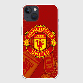 Чехол для iPhone 13 с принтом МАНЧЕСТЕР ЮНАЙТЕД | FCMU | MANCHESTER UNITED в Екатеринбурге,  |  | fc | fcmu | football | football club | manchester united | red devils | sport | красные дьяволы | манчестер юнайтед | спорт | фк | фкмю | футбол | футбольный клуб