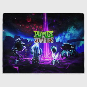 Плед 3D с принтом PLANTS VS.ZOMBIES в Екатеринбурге, 100% полиэстер | закругленные углы, все края обработаны. Ткань не мнется и не растягивается | garden warfare | plants | plants vs. zombies | plants vs. zombies: garden warfare | popcap | zombies | кактус | картошка | подсолнух | растения против зомби | сад