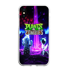 Чехол для iPhone XS Max матовый с принтом PLANTS VS ZOMBIES в Екатеринбурге, Силикон | Область печати: задняя сторона чехла, без боковых панелей | garden warfare | plants | plants vs. zombies | plants vs. zombies: garden warfare | popcap | zombies | кактус | картошка | подсолнух | растения против зомби | сад