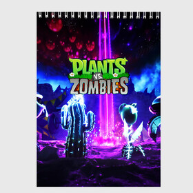 Скетчбук с принтом PLANTS VS ZOMBIES в Екатеринбурге, 100% бумага
 | 48 листов, плотность листов — 100 г/м2, плотность картонной обложки — 250 г/м2. Листы скреплены сверху удобной пружинной спиралью | garden warfare | plants | plants vs. zombies | plants vs. zombies: garden warfare | popcap | zombies | кактус | картошка | подсолнух | растения против зомби | сад