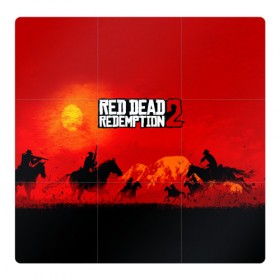 Магнитный плакат 3Х3 с принтом RDR 2 в Екатеринбурге, Полимерный материал с магнитным слоем | 9 деталей размером 9*9 см | arthur morgan | cowboy | online | red dead online | red dead redemption 2 | rockstar games | wild west | артур морган | бандит | вестерн | винтовка | дикий запад | ковбой | рокстар