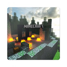 Магнит виниловый Квадрат с принтом MINECRAFT в Екатеринбурге, полимерный материал с магнитным слоем | размер 9*9 см, закругленные углы | 