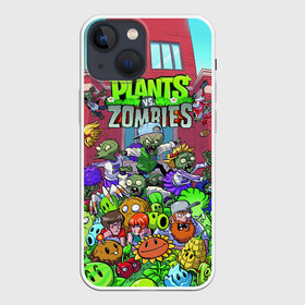 Чехол для iPhone 13 mini с принтом PLANTS VS ZOMBIES в Екатеринбурге,  |  | battle | plants | plants vs zombies | pvsz | vs | zombies | растения против зомби